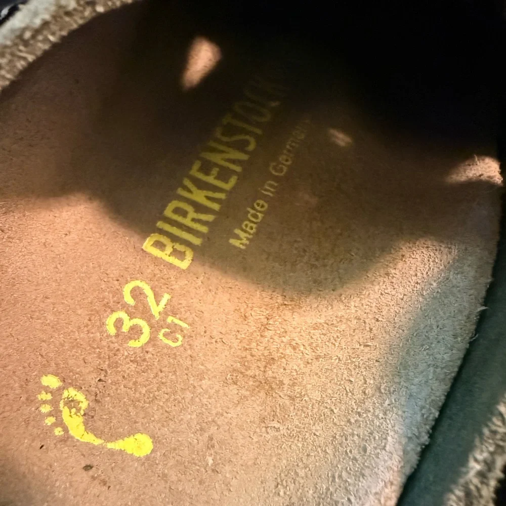 Birkenstock Kids Suede Slip-On Clogs in Olive - Picture 2 of 3